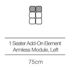 Kingsley 1 Seater without Armrests Add-On Module - Left (75cm) by 3C Candy