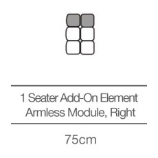 Kingsley 1 Seater without Armrests Add-On Module - Right (75cm) by 3C Candy