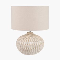 Cassius Warm White Textured Glazed Lamp