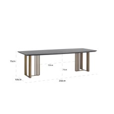 Maverick 260 x 105cm Dining Table (Charcoal) by Richmond Interiors