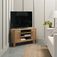 Chester Oak Corner Entertainment Unit by Bentley Designs