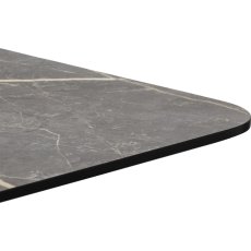 Brest 120 x 75cm Bar Table (92cm High) - Marble Light Grey Top & Black Frame - by Habufa