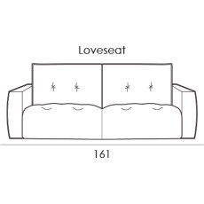 Gravina Loveseat - Slim Arm Version (161cm) by Italia Living