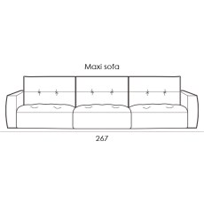 Gravina Maxi Sofa - Slim Arm Version (267cm) by Italia Living