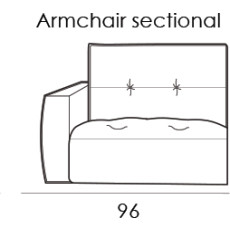 Gravina Armchair Section Left - Slim Arm Version (96cm) by Italia Living