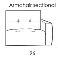 Gravina Armchair Section Right - Slim Arm Version (108cm) by Italia Living