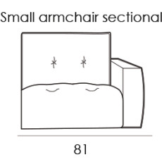 Gravina Small Armchair Section Left - Slim Arm Version (81cm) by Italia Living