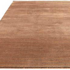 Kuza Plain Stripe Terracota Rug By Asiatic