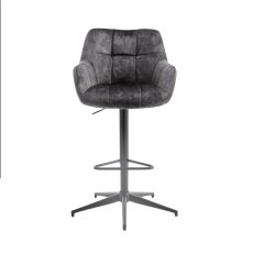 Mila Swivel Gas Lift Bar Stool (Charcoal)