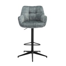 Mila Swivel Gas Lift Bar Stool (Stone Blue)