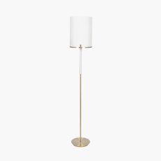 Champagne Gold Metal and Marble Effect Floor Lamp