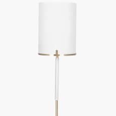 Champagne Gold Metal and Marble Effect Floor Lamp