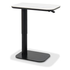 Rilo Height Adjustable Sofa Table (White Sintered Stone) by Bentley Designs