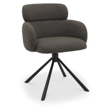 Hugo Swivel Dining Chair (Brown Boucle Fabric) by Bentley Designs Hugo Swivel Dining Chair (Brown Boucle Fabric) by Bentley Designs