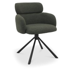 Hugo Swivel Dining Chair (Green Boucle Fabric) by Bentley Designs Hugo Swivel Dining Chair (Green Boucle Fabric) by Bentley Designs