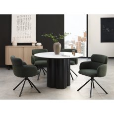 Hugo Swivel Dining Chair (Green Boucle Fabric) by Bentley Designs Hugo Swivel Dining Chair (Green Boucle Fabric) by Bentley Designs