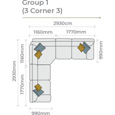 Tennessee 3 Corner 3 Sofa by Alstons