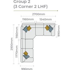 Tennessee 3 Corner 2 Sofa (LHF) by Alstons