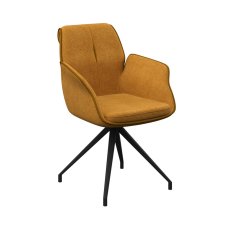 Pair of Catania Swivel Dining Armchairs (Mustard)