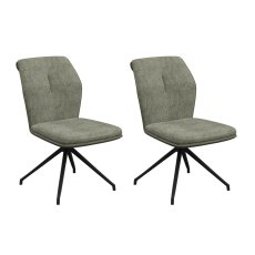 Pair of Catania Swivel Dining Chairs (Green)