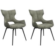 Pair of Raphael Swivel Dining Chairs (Green)