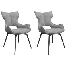 Pair of Raphael Swivel Dining Chairs (Grey)