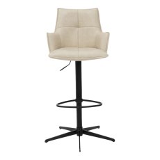 Joseph Swivel Bar Stool (Ivory PU Leather)