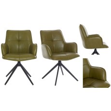 Joseph Swivel Dining Chair (Green PU Leather) Joseph Swivel Dining Chair (Green PU Leather)