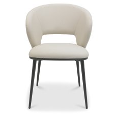 Pair of Arlo Dining Chairs (Ivory Faux Leather) by Bentley Designs
