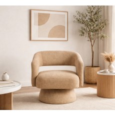 Orlando Swivel Accent Chair (Oatmeal Fabric)