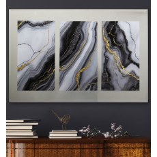 Abstract On Silver Mirror 120 x 80cm