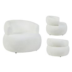 Missy Swivel Accent Chair (White Fabric)