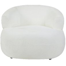 Missy Swivel Accent Chair (White Fabric)