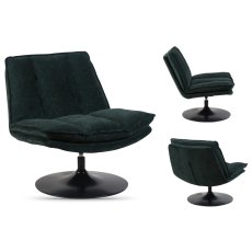 Isabella Swivel Accent Chair (Dark Green Fabric)