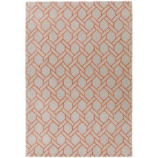Nexus Fine Lines Silver/Orange Rug by Asiatic