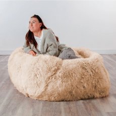 Beige Sheepskin Beanbag XXL
