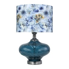 Blue Floral Table Lamp 50cm