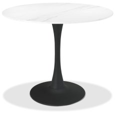 Greyson 90 x 90cm Round Bistro Table (White Sintered Stone Top) by Bentley Designs