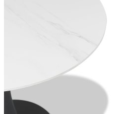 Greyson 90 x 90cm Round Bistro Table (White Sintered Stone Top) by Bentley Designs