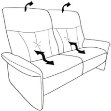 Lupo 3 Seater Manual Recliner Sofa (4494-82HN) by Himolla