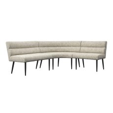 Lazzaro Curved Corner Dining Bench (Champagne Fabric)