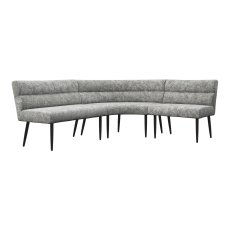 Lazzaro Curved Corner Dining Bench (Grey Fabric)