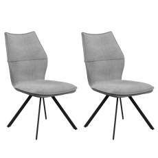 Pair of Como Dining Chairs (Grey Fabric) Pair of Como Dining Chairs (Grey Fabric)