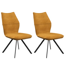 Pair of Como Dining Chairs (Mustard Fabric) Pair of Como Dining Chairs (Mustard Fabric)