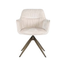 Aline Swivel Dining Chair - White Chenille FR - by Richmond Interiors