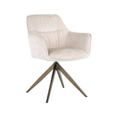Aline Swivel Dining Chair - White Chenille FR - by Richmond Interiors