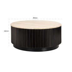 Hampton 90cm Round Coffee Table - Dark Brown - by Richmond Interiors