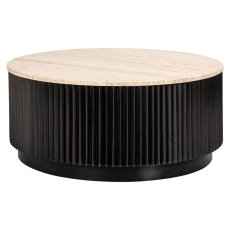 Hampton 90cm Round Coffee Table - Dark Brown - by Richmond Interiors