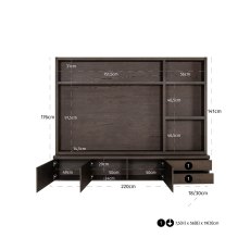 TV Cabinet Lachance Brown 3 Door 2 Drawer by Richmond Interiors TV Cabinet Lachance Brown 3 Door 2 Drawer by Richmond Interiors