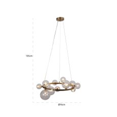 Chandelier Yosie Brushed Gold by Richmond Interiors Chandelier Yosie Brushed Gold by Richmond Interiors